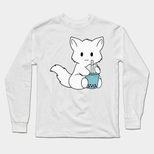 Bubble Tea White Fox Long Sleeve T-Shirt